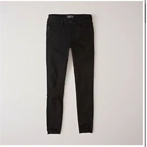 Abercrombie and Fitch Black Ripped Skinny jeans with raw hem